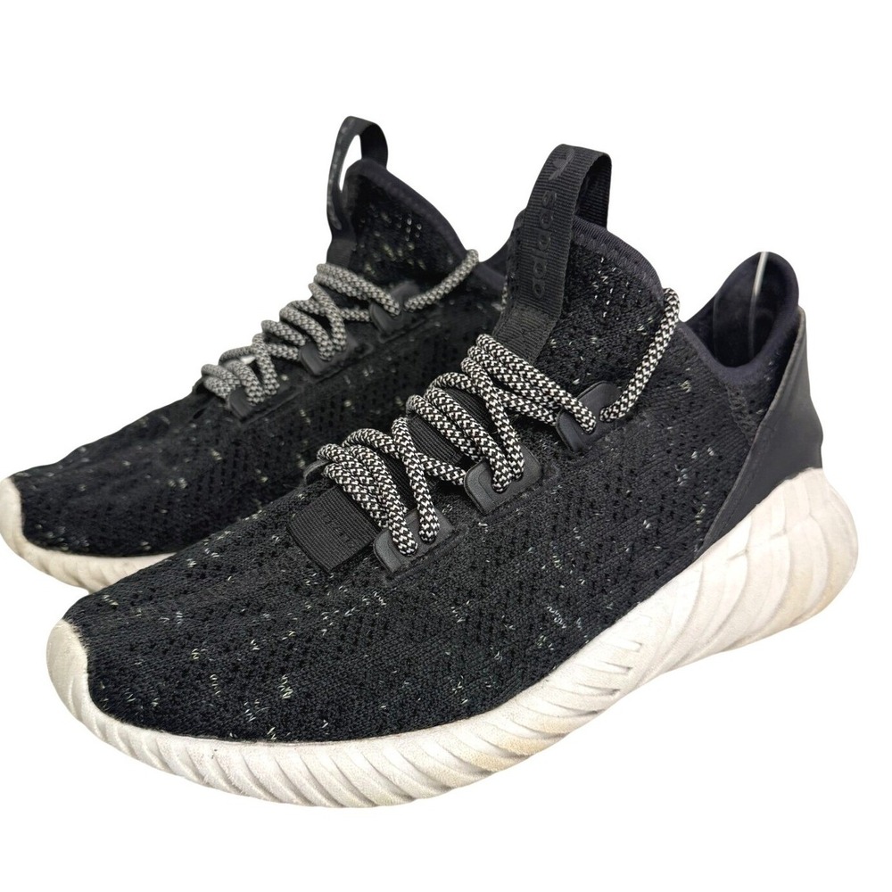 Adidas Tubular Primeknit Black White‎ Running Shoes Sneakers Mens 6.5 Womens 8